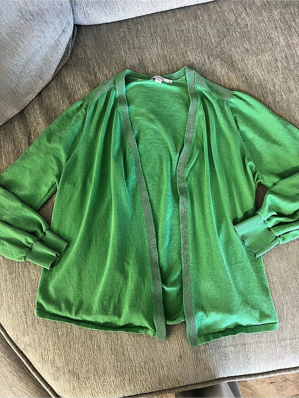 Chico's Green Cardigan Size large  Like New